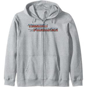 imageTransformers Red Gradient Classic Vintage Logo Zip HoodieHeather Grey