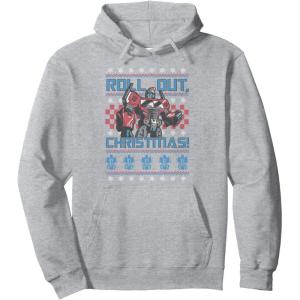 imageTransformers Roll Out Christmas Knit Style Pullover HoodieHeather Grey