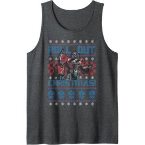 imageTransformers Roll Out Christmas Knit Style Tank TopDark Heather Grey