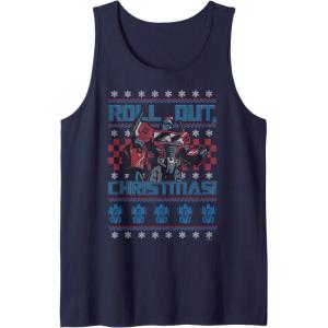 imageTransformers Roll Out Christmas Knit Style Tank TopNavy Blue