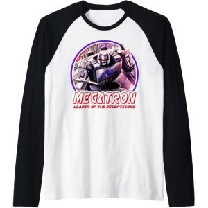 imageTransformers War For Cybertron Megatron Decepticon Leader Raglan Baseball TeeBlackWhite