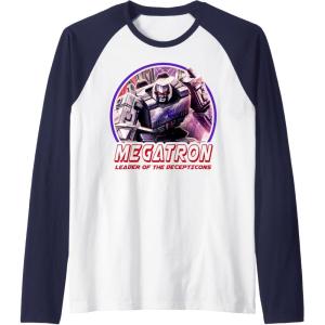 imageTransformers War For Cybertron Megatron Decepticon Leader Raglan Baseball TeeNavy BlueWhite