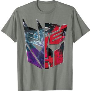 imageTransformers War for Cybertron Decepticon Autobot Split TShirtOlive Heather