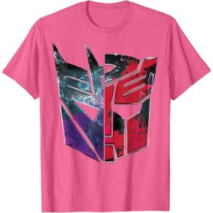 imageTransformers War for Cybertron Decepticon Autobot Split TShirtPink Heather