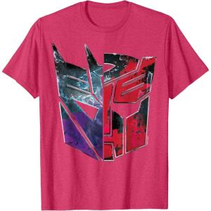 imageTransformers War for Cybertron Decepticon Autobot Split TShirtRed Heather