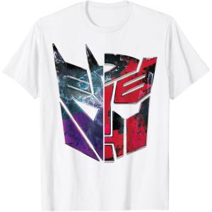 imageTransformers War for Cybertron Decepticon Autobot Split TShirtWhite