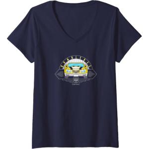 imageWomens Transformers Bumblebee Car Line Art VNeck TShirtNavy Blue