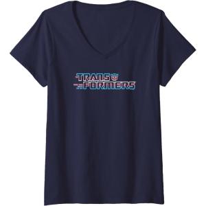 imageWomens Transformers Pride Logo V2 VNeck TShirtNavy Blue