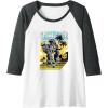 imageTransformers Grimlock Skating Portrait Raglan Baseball TeeDark Heather GreyWhite