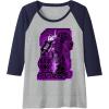 imageTransformers War For Cybertron Megatron Portrait Raglan Baseball TeeNavy BlueAthletic Heather