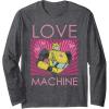 imageTransformers Bumblebee Valentines Day Love Machine Long Sleeve TShirtDark Heather Grey