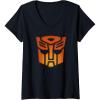 imageTransformers Halloween Autobot Glow Carving VNeck TShirtBlack