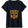imageTransformers Halloween Autobot Pumpkin Fill Mask VNeck TShirtBlack
