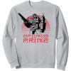 imageTransformers Optimus Prime Retro Kanji Sunset Portrait SweatshirtHeather Grey