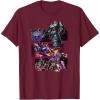 imageTransformers War for Cybertron Decepticon Panels TShirt SmallBurgundy