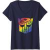 imageWomens Transformers Autobots Pride Logo VNeck TShirtNavy Blue