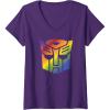 imageWomens Transformers Autobots Pride Logo VNeck TShirtPurple