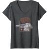 imageWomens Transformers Megatron Decepticon Leader Retro Logo VNeck TShirtDark Heather Grey