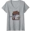 imageWomens Transformers Megatron Decepticon Leader Retro Logo VNeck TShirtHeather Grey