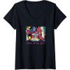 imageWomens Transformers Optimus Prime Retro Fine Art Cubist Portrait VNeck TShirtBlack