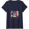 imageWomens Transformers Optimus Prime Retro Fine Art Cubist Portrait VNeck TShirtNavy Blue