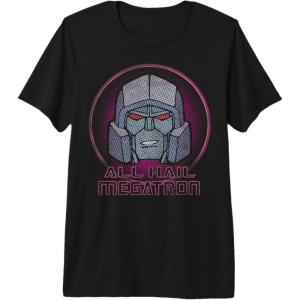 imageTransformers All Hail Megatron Retro Portrait Logo Premium Triblend TShirtBlack