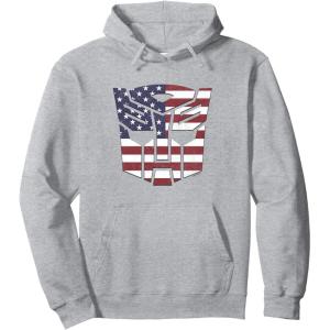 imageTransformers Autobots American Flag Logo Pullover HoodieHeather Grey