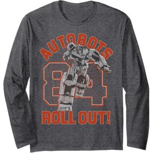 imageTransformers Autobots Roll Out 84 Vintage Collegiate Long Sleeve TShirtDark Heather Grey