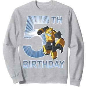 imageTransformers Bumblebee 5th Birthday Vintage SweatshirtHeather Grey