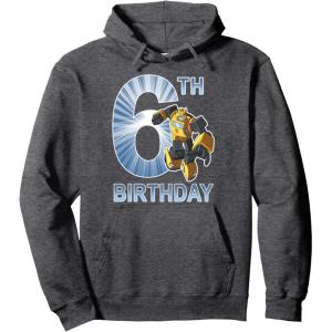 imageTransformers Bumblebee 6th Birthday Vintage Pullover HoodieDark Heather Grey