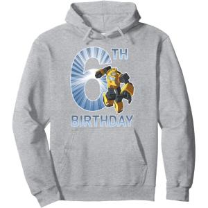 imageTransformers Bumblebee 6th Birthday Vintage Pullover HoodieHeather Grey