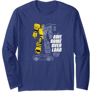 imageTransformers Bumblebee Awesome Overload Split Long Sleeve TShirtNavy Blue