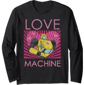 imageTransformers Bumblebee Valentines Day Love Machine Long Sleeve TShirtBlack