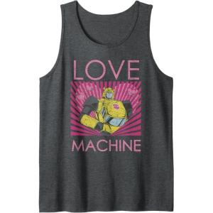 imageTransformers Bumblebee Valentines Day Love Machine Tank TopDark Heather Grey