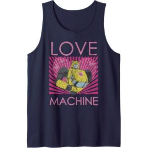 imageTransformers Bumblebee Valentines Day Love Machine Tank TopNavy Blue