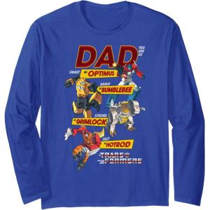 imageTransformers Fathers Day Autobots Dad You Are Smart Logo Long Sleeve TShirtRoyal Blue
