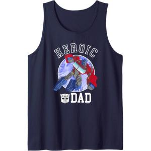imageTransformers Fathers Day Optimus Prime Heroic Dad Vintage Tank TopNavy Blue