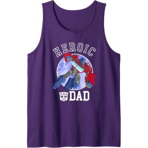 imageTransformers Fathers Day Optimus Prime Heroic Dad Vintage Tank TopPurple