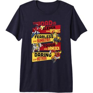 imageTransformers Fathers Day Vintage Autobots Line Up Dad is Premium TriBlend TShirtNavy Blue