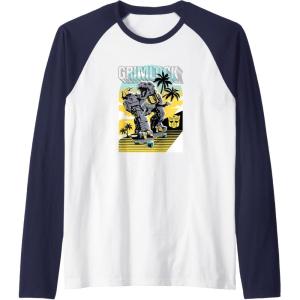 imageTransformers Grimlock Skating Portrait Raglan Baseball TeeNavy BlueWhite