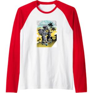 imageTransformers Grimlock Skating Portrait Raglan Baseball TeeRedWhite