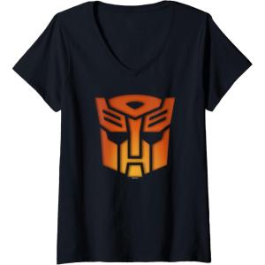 imageTransformers Halloween Autobot Glow Carving VNeck TShirtBlack