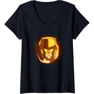 imageTransformers Halloween Megatron Pumpkin VNeck TShirtBlack