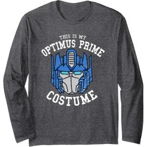 imageTransformers Halloween This is My Optimus Prime Costume Long Sleeve TShirtDark Heather Grey