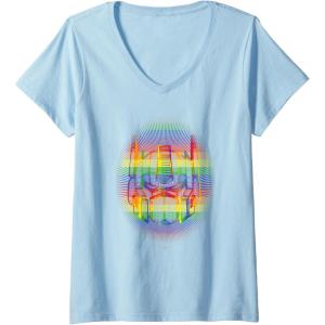 imageTransformers Pride Rainbow Transformer Graphic Egg VNeck TShirtBaby Blue