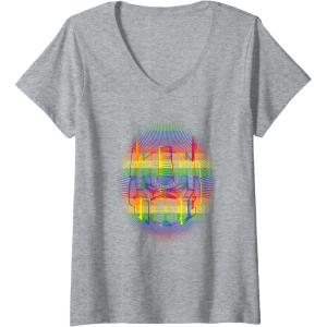imageTransformers Pride Rainbow Transformer Graphic Egg VNeck TShirtHeather Grey