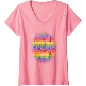 imageTransformers Pride Rainbow Transformer Graphic Egg VNeck TShirtPink