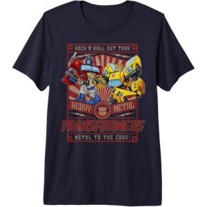 imageTransformers Rock N Roll Out Tour Heavy Metal Poster Premium TShirtNavy Blue