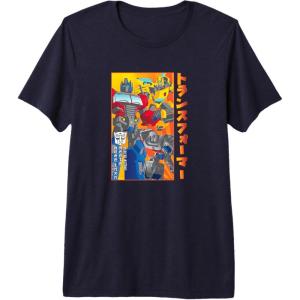 imageTransformers Vintage Retro Autobots Kanji Group Shot Poster Premium TriBlend TShirtNavy Blue