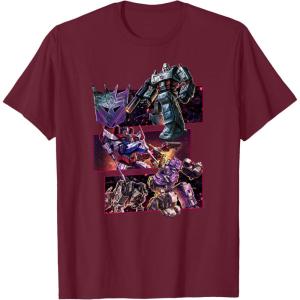 imageTransformers War for Cybertron Decepticon Panels TShirt SmallBurgundy